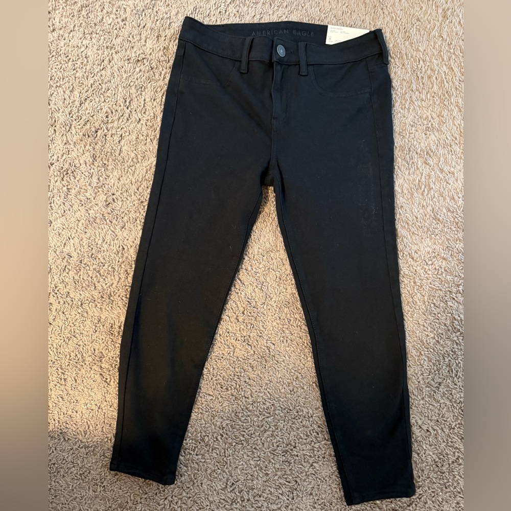 American Eagle Outfitters Black X-Short Jeggings Super Stretch Size 8